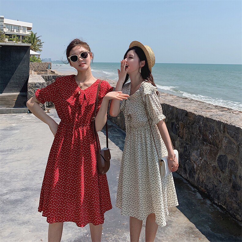 夏日清爽仙女裙小爱心度假连衣裙钱塘1318A-6635,女装连衣裙,西子
