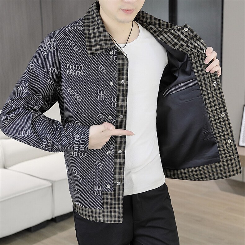 507A-JK255-P1052025春季时尚男士夹克外套假两件青年,男装夹克,星座507A（原星座306B-2）