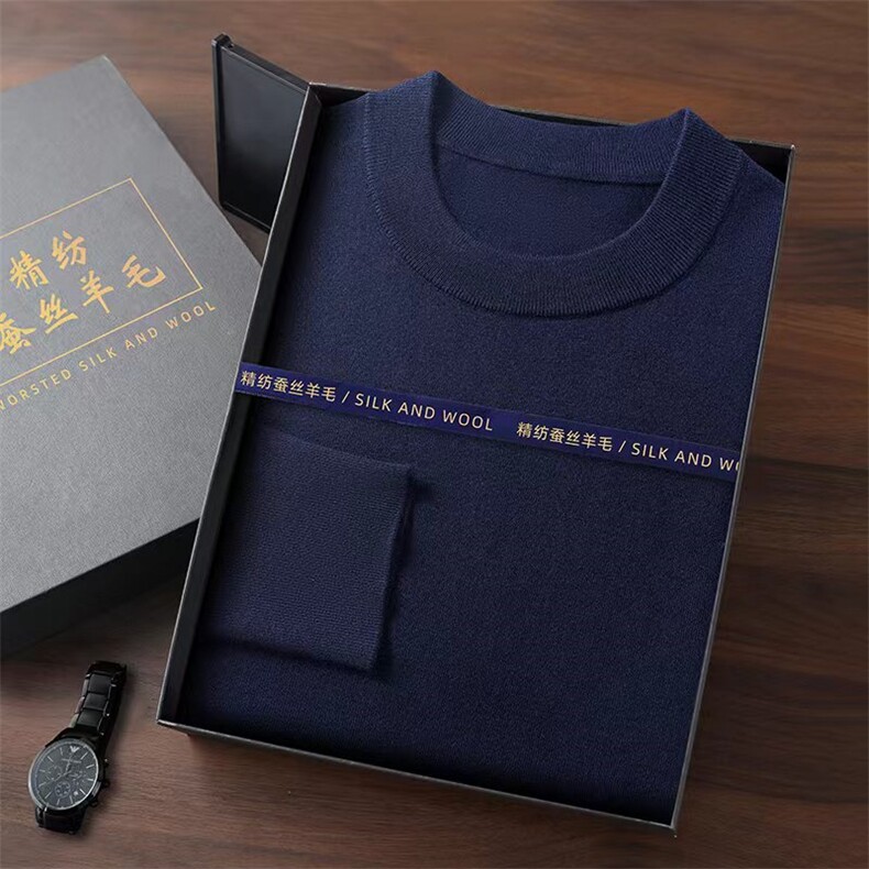 2025年秋季时尚百搭休闲圆领套头长袖,男装针织衫/毛衣,森墨