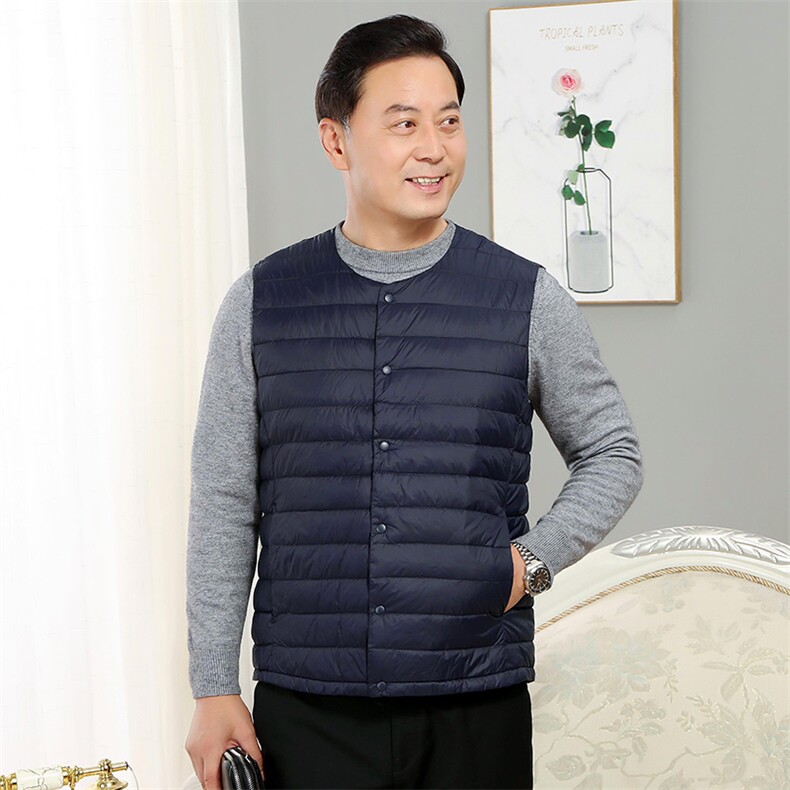 男中老年90绒轻薄羽绒马甲秋冬休闲羽绒轻便内外穿马甲,女装马甲,钱塘723