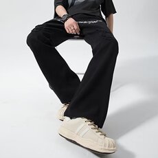 美式高街牛仔裤男韩版潮流痞子帅气2023秋季字母ins长裤RK574-P43，男装牛仔裤，星座412-3