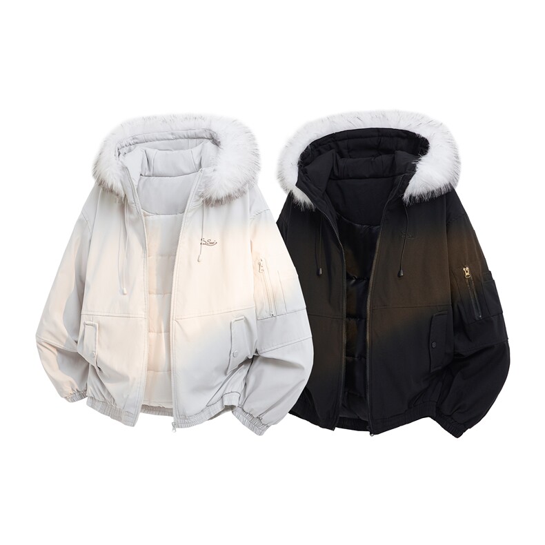 毛领连帽工装派克棉服 M056 P80图片