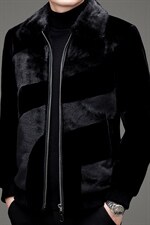 21秋冬男款纯色翻领休闲金貂绒保暖夹克外套棉服SNNJDR11823-P440图片