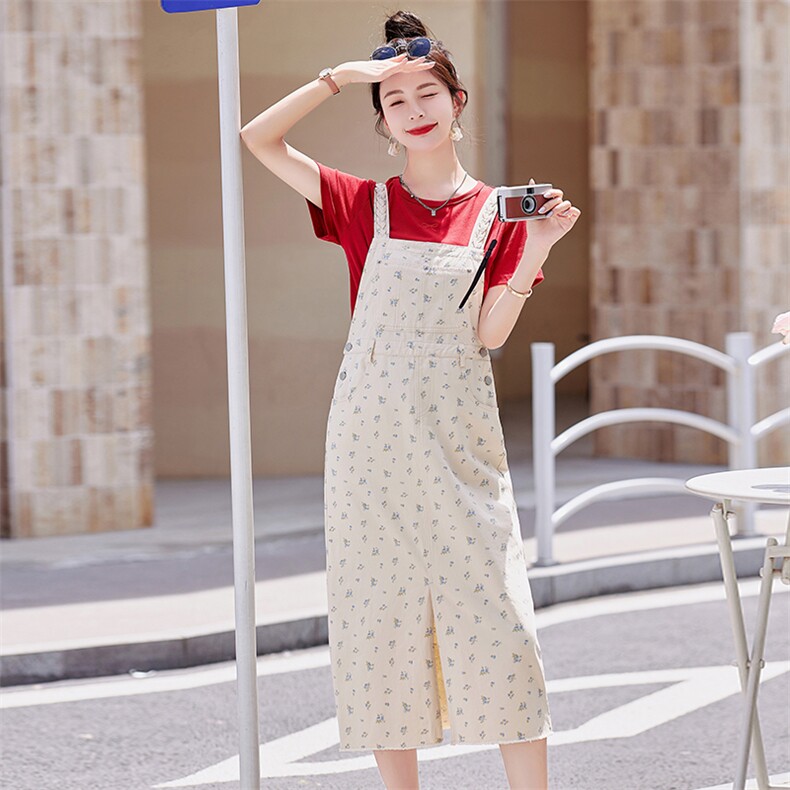 现货！背带裙套装女2024夏季新款女装时尚两件套,女装套装/套裙,慧尚依恋