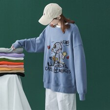 中性风春季潮流小棕熊宽松情侣学生圆领卫衣W111P40控58，男装卫衣，A247A