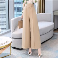 高端职业女2024春秋新款时尚气质女神范高腰显瘦阔腿裤，女装休闲裤，时尚俏佳人