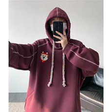 6XL-M重磅刺绣连帽卫衣男高街套头打底上衣WY47-P88，男装T恤，电商D206-1
