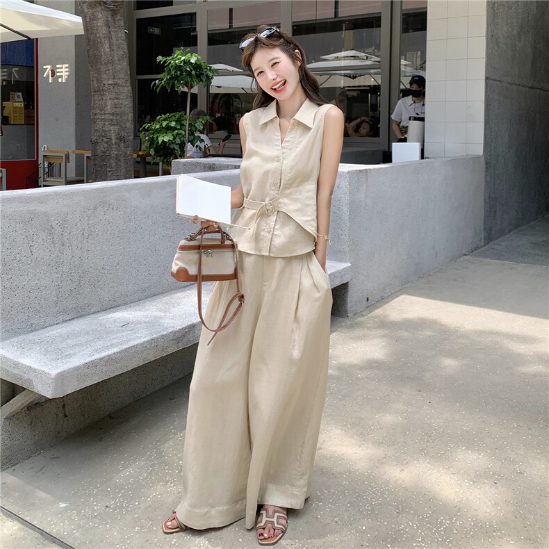 《现货好数据》26夏天丝亚麻老钱风套装女RF2B153-7018-P190-K308,女装套装/套裙,时尚风爆