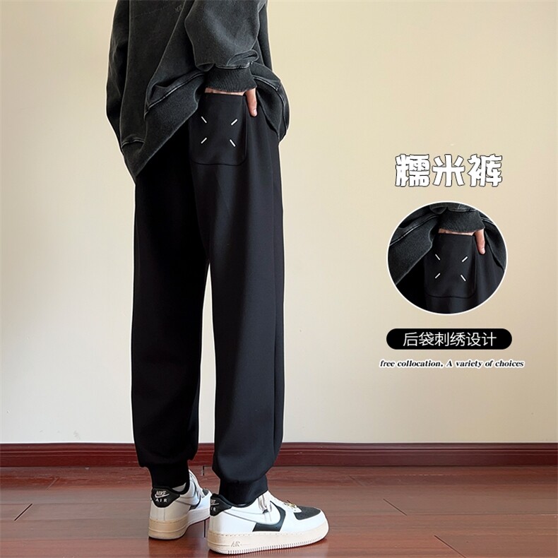特P45无差价2024春高级感高品质垂感糯米裤男休闲大码束脚裤K1294,男装休闲裤,电商A001-1