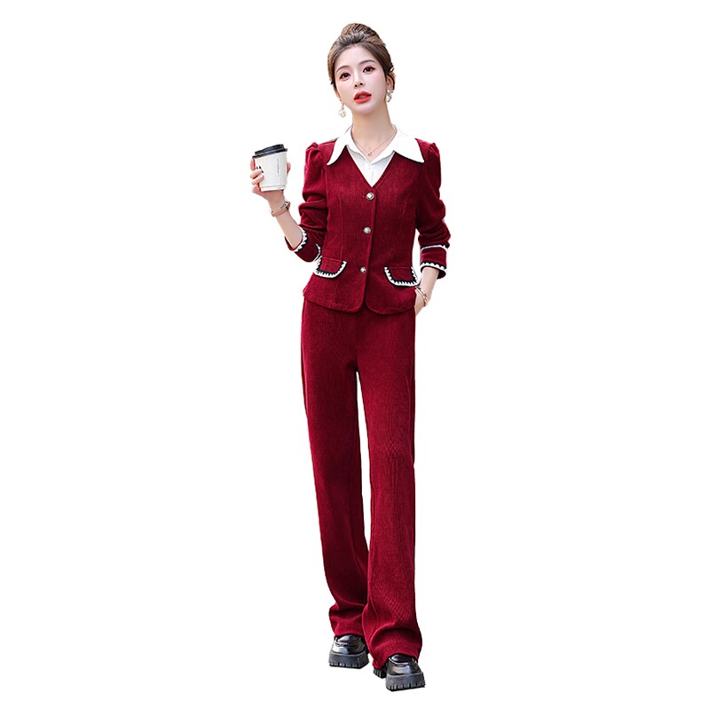 现货时尚减龄三件套显高职业小香风两件套女春2025新款显瘦套装,女装套装/套裙,韩美纤衣