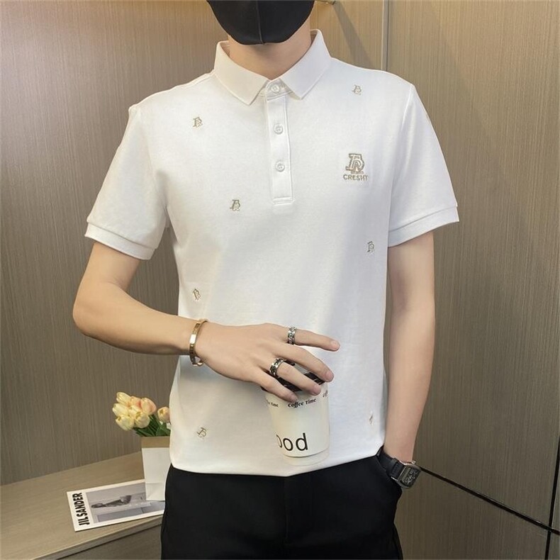 PL045-特P40控65夏季翻领短袖polo衫男时尚百搭个性休闲欧货潮衣，男装Polo衫，电商D310B