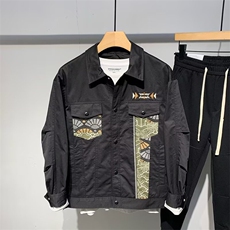 1506A/GY80430/P44潮牌大码民族风拼接刺绣牛仔夹克1，男装民族服装，星座1506A