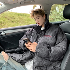 冬季新款扎染花边刺绣休闲棉服棉上衣棉衣，男装棉衣，星座307A