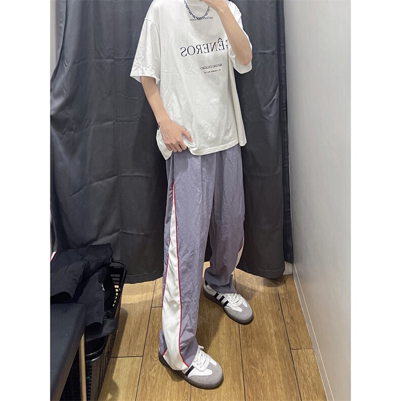 美式高街hiphop速干拼接运动微喇休闲裤货号K2315P45,男装休闲裤,电商A063