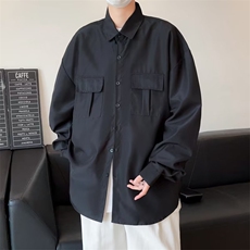 工装衬衫男长袖韩版宽松bf潮流外套日系秋夏季痞帅衬衣CY490-P34，男装衬衫，星座412-3