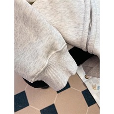 美式格子装饰基础款开衫拉链卫衣外套加绒秋冬连帽上衣WY01P58，女装短外套，星座1013-5