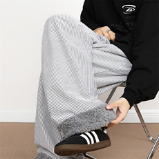 8XL-M加厚羊羔毛棉裤特大码宽松休闲裤保暖直筒阔腿裤KZ1939/P68，男装休闲裤，电商B238