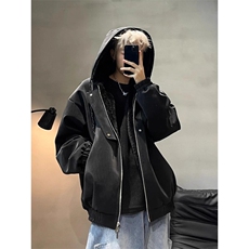 座山雕皮衣连帽棉服外套MF010P108，男装皮衣，星座908