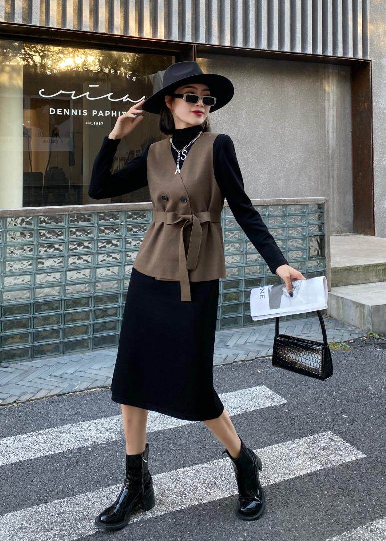 马夹两件套，女装马甲，米儿衣景