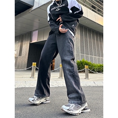 美式高街vibe风直筒长裤欧美痞帅男hiphop复古水洗拼接工装牛仔裤，男装牛仔裤，星座301D-4(原星座1004-4）