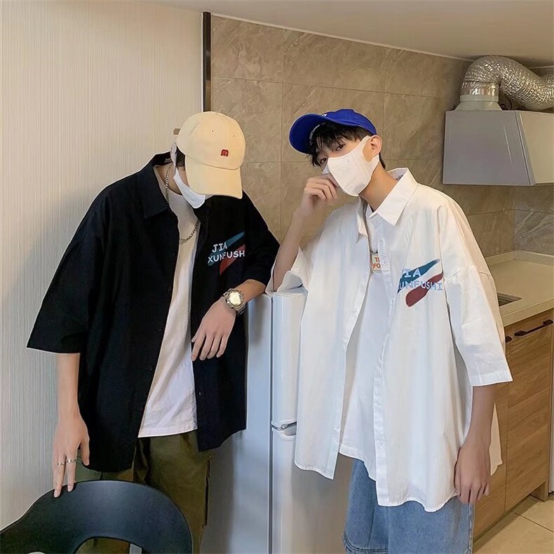 短袖衬衫春款男港风潮流C2205P33,男装衬衫,星座1116-2