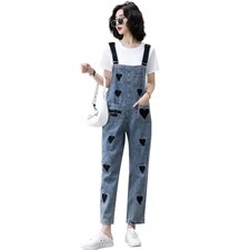 牛仔背带裤女2021年夏季新款时尚韩版宽松复古港味可爱日系套装，女装套装/套裙，辉之琳