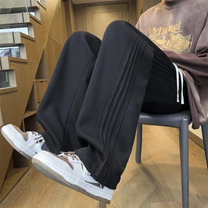 秋季卫裤条纹休闲裤男直筒宽松男士纯色长裤子潮A266-KZ915-P60