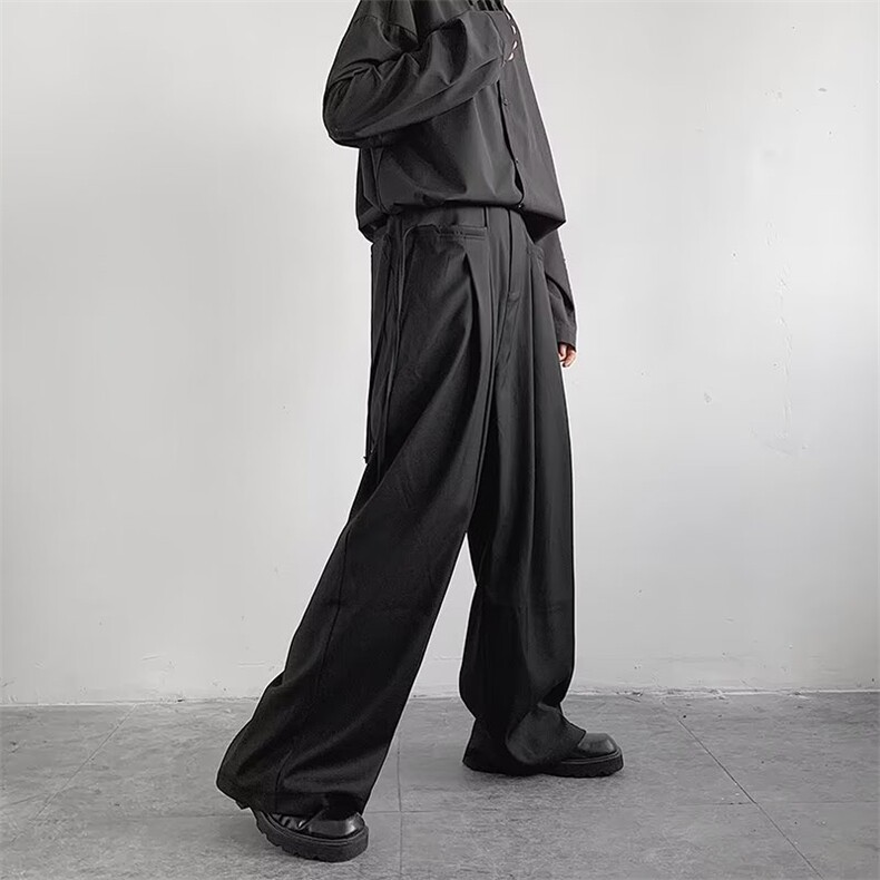 冷淡风裤子高级感痞帅英伦雅痞男装西裤垂感阔腿裤CK78P45,男装休闲裤,星座1116-2