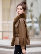 2025冬装新款麂皮绒羽绒狐狸毛外套，女装羽绒服，曼琳思菲