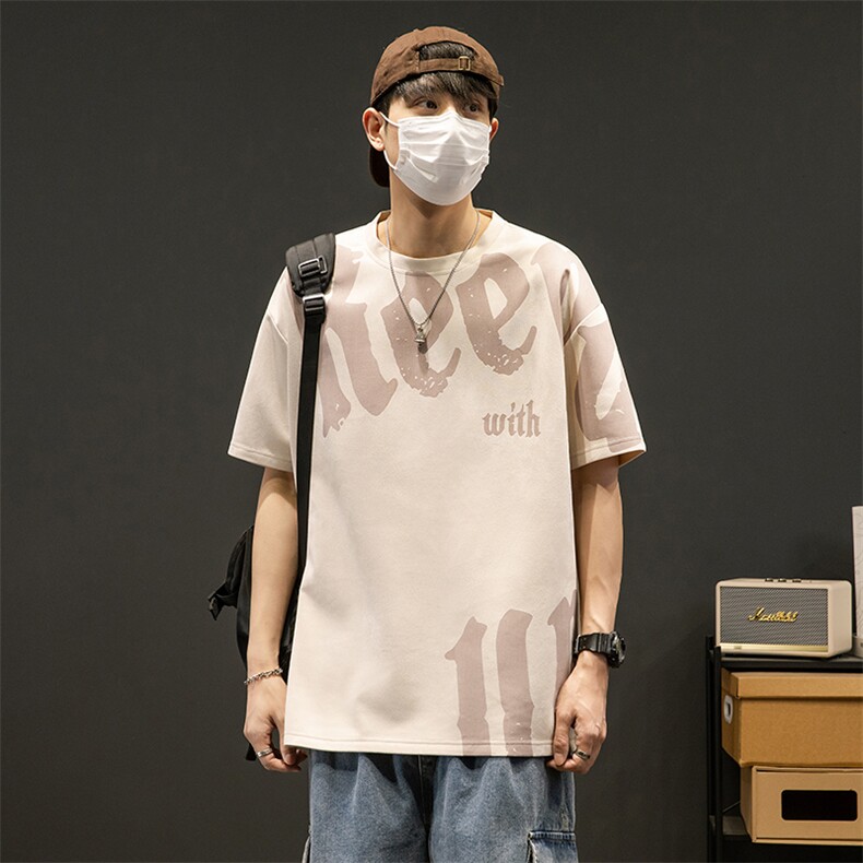 新款短袖男创意灰墙夏季t恤休闲百搭印花圆领T恤男上衣TC3137-P35,男装T恤,星座717