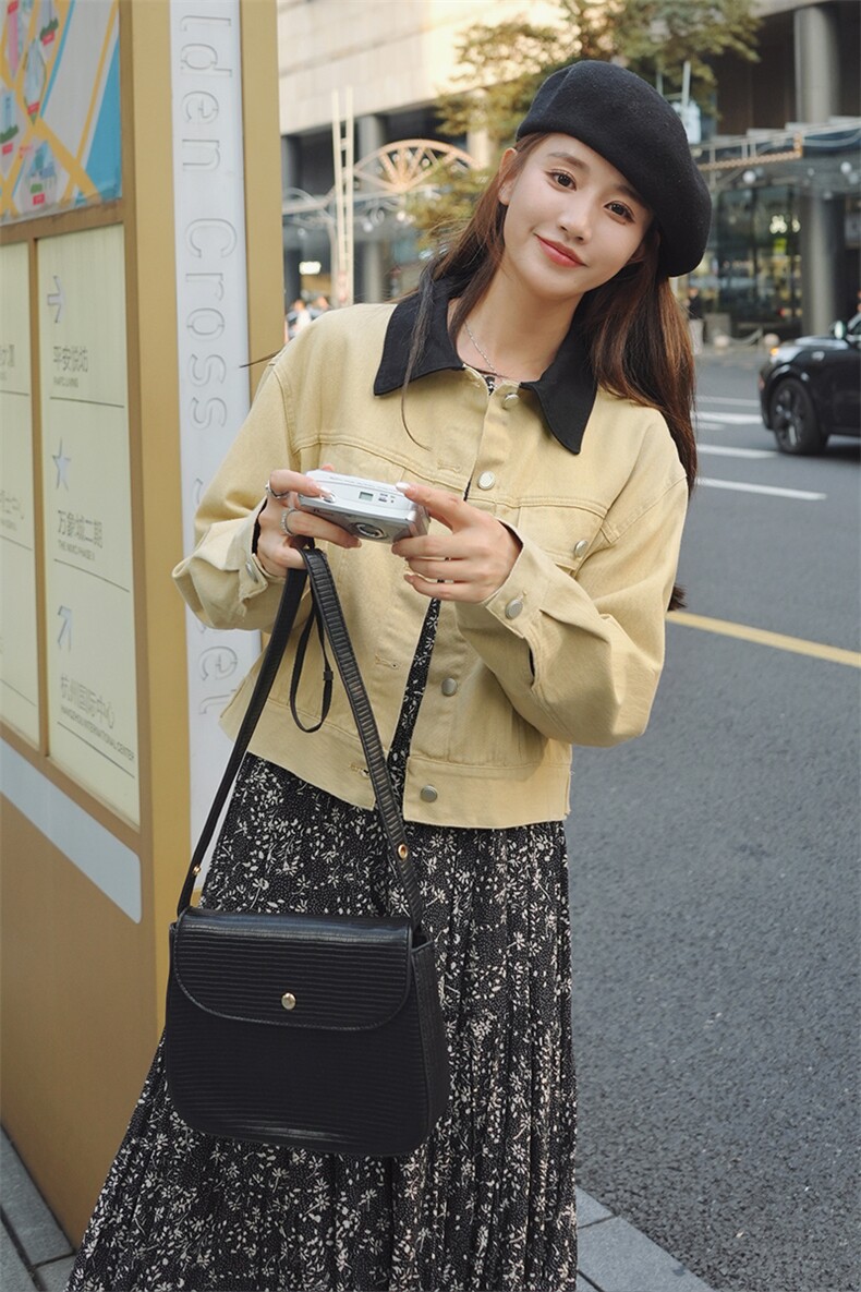 秋装新款撞色休闲短款外套212A-8805-P115-168,女装短外套,浙宝212A