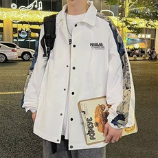 男宽松潮流春秋款男新款秋季潮牌休闲港风男生翻领夹克HH657P52，男装夹克，星座1013-5