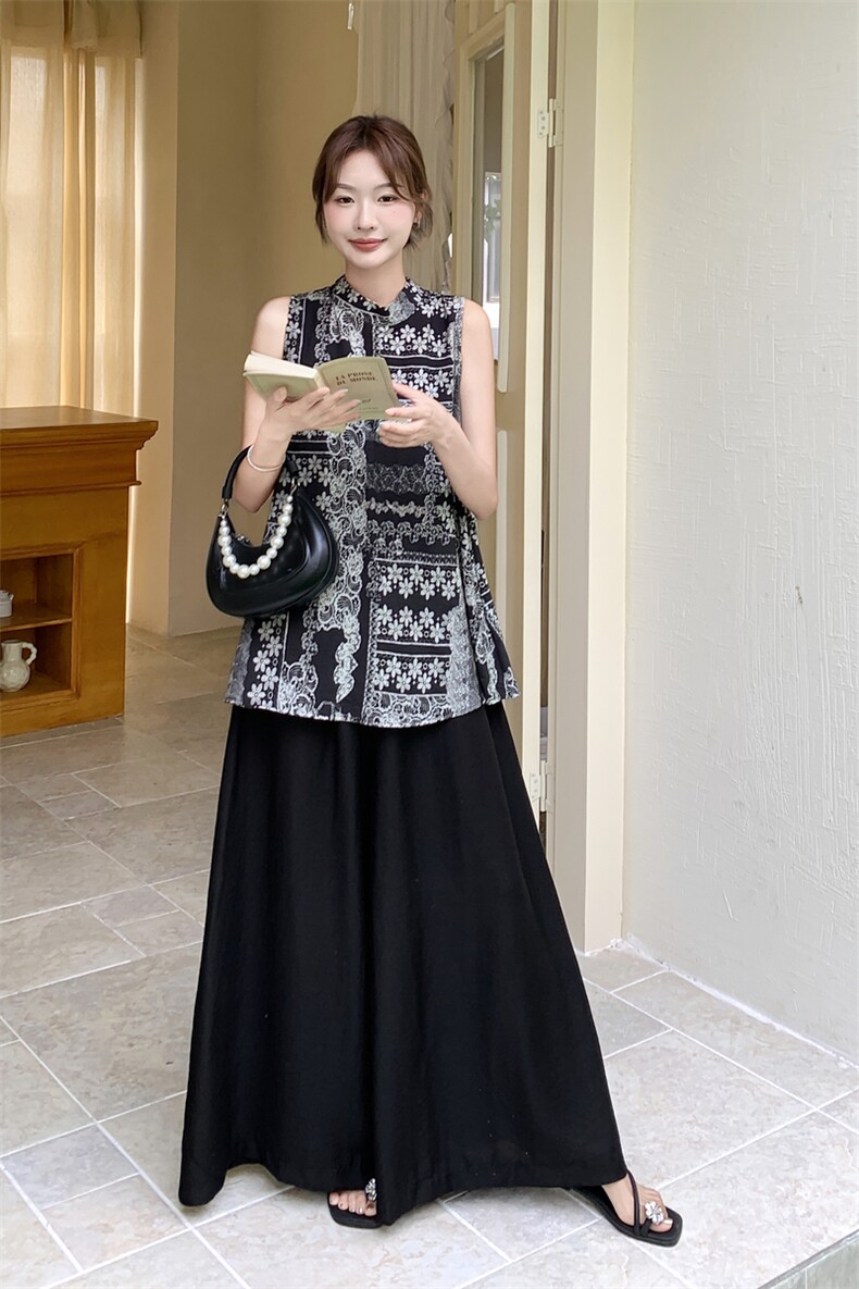 INS风通勤复古休闲风休闲夏装时尚套装夏季宽松印花显瘦气质洋气,女装套装/套裙,2C115