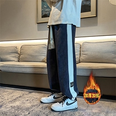 秋冬加绒加厚灯芯绒休闲裤男运动抽绳束脚卫裤K0957-P40，男装休闲裤，星座308B-1