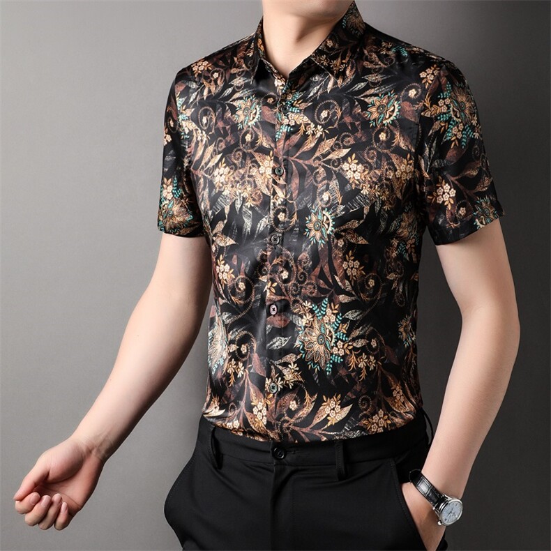 夏季商务休闲男士短袖polo衫中年男翻领衬衫ZL81164-P85,男装衬衫,星座1105-3