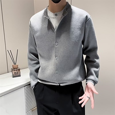 秋冬简约圆领针织毛衣男时尚休闲外套假两件开衫M886，男装针织衫/毛衣，星座1116A-2（原606A-1）