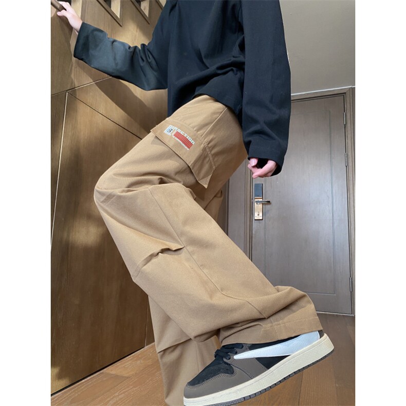 抖音品质春季新款宽松大口袋印花工装裤B315-K24021-p55控78,男装休闲裤,电商B315