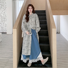 【新款现货】蕾丝拼接两件套2C031-0921-P170-K248，女装套装/套裙，2C031