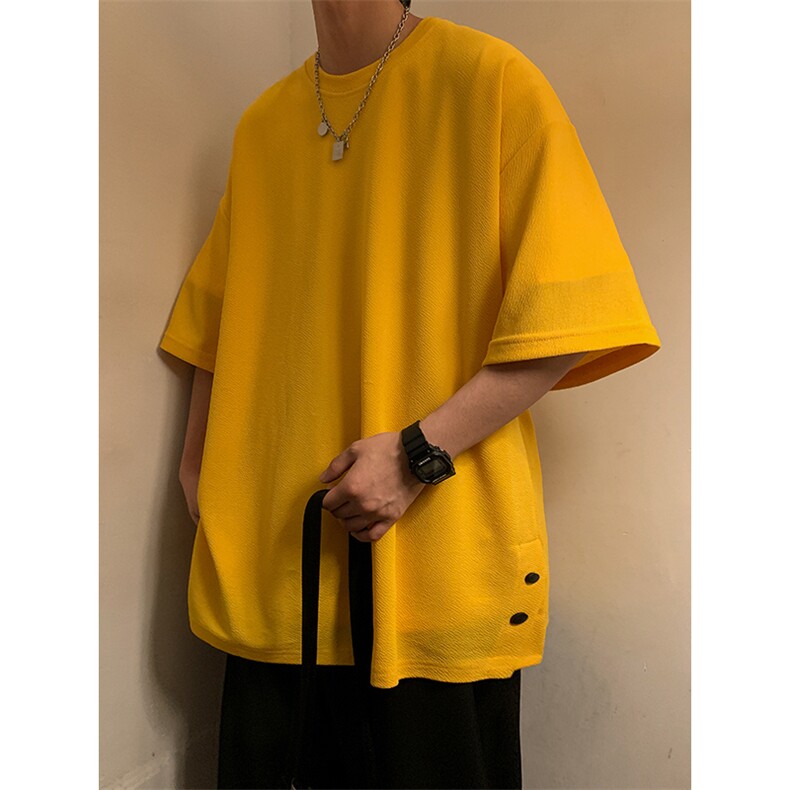 T3053/P25短袖男士潮流宽松开衩体恤打底衫夏季半袖T恤男简约上衣,男装T恤,电商A141