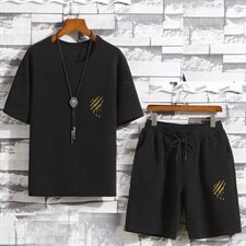 夏季短袖T恤男孩运动休闲青少年初中学生五分裤套装T756-P40，男装套装，星座1206（原A206）