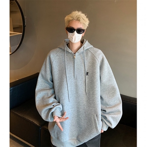 主推秋装 重磅半拉链连帽中性情侣卫衣潮牌上衣外套男女G1097 P68,女装短外套,电商A339,广州市番禺区芥茉静服饰商行