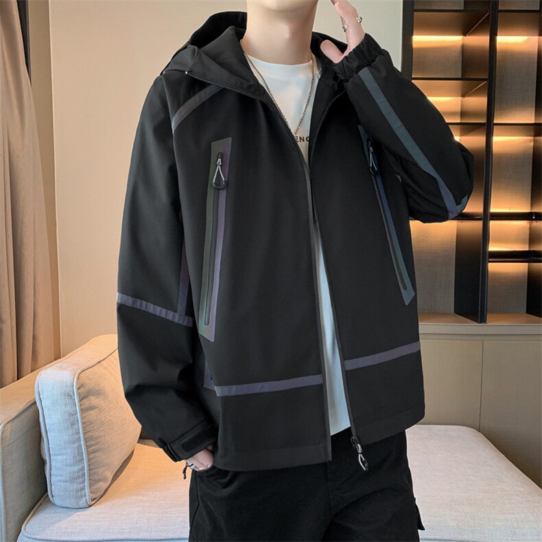 冲锋衣外套男2025春季新款宽松连帽休闲工装夹克潮流A02511-P85,男装夹克,星座308B-2