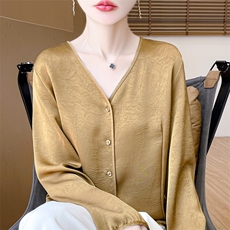 简约时尚长袖开衫女士春季新款宽松遮肚百搭，女装针织衫/毛衣，绒宛羊绒