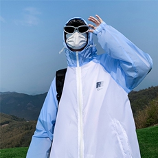 时尚防晒服拼色美式防紫外线薄款UPF50+凉感防晒衣F61401-P65控88，男装防晒衣，电商A268A