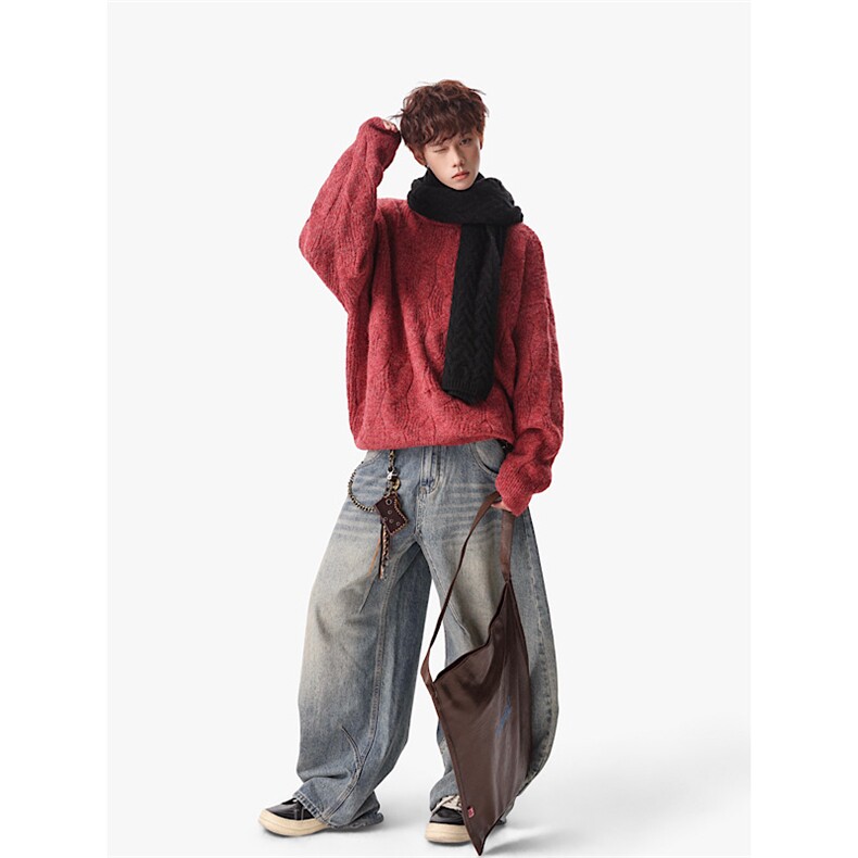 【现货】M5823-P55-控1084色入纯北极绒男士宽松套头纯色毛衣,男装针织衫/毛衣,电商B335