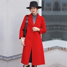 100%羊毛秋冬修身双面羊绒大衣时尚舒适羊毛呢外套，女装毛呢外套，美吧服饰