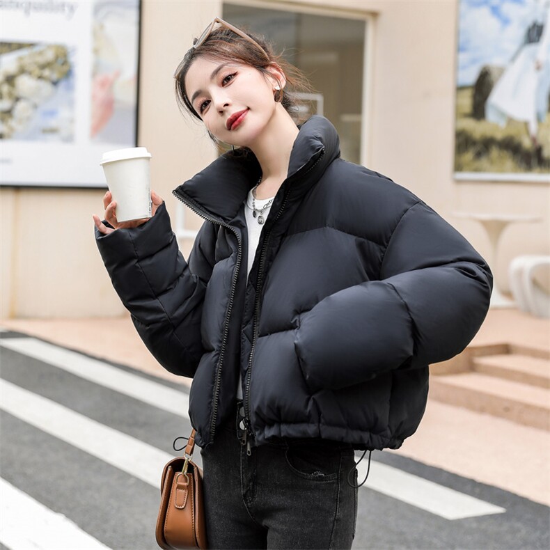 【双11主推款】新g标90白鸭绒黑色短款羽绒服女宽松小个子面包服,女装羽绒服,梦懿尔