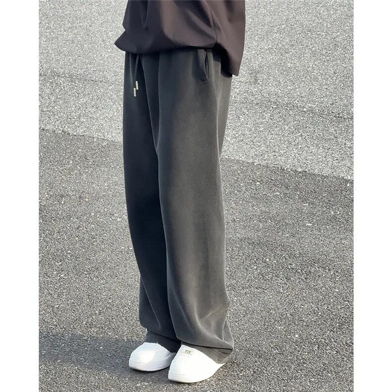 垂感直筒裤男士春秋款阔腿宽松运动拖地休闲长裤子潮牌坠感西装裤,男装西服套装,星座506A