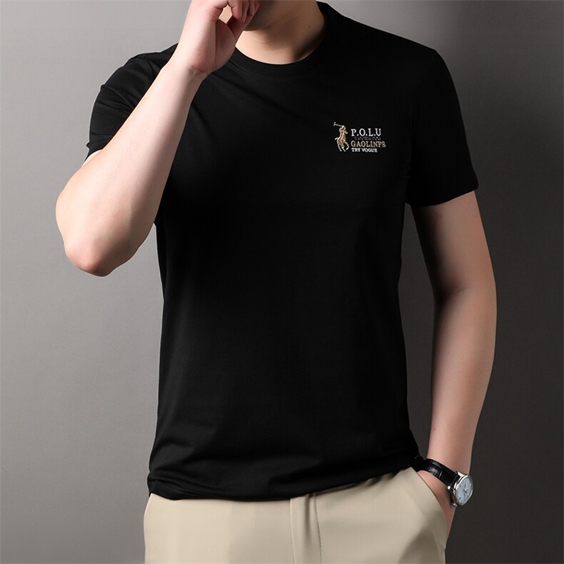 D18310钱塘2020-1夏季薄款时尚休闲中年男士短袖圆领T恤P48,男装T恤,钱塘207-1