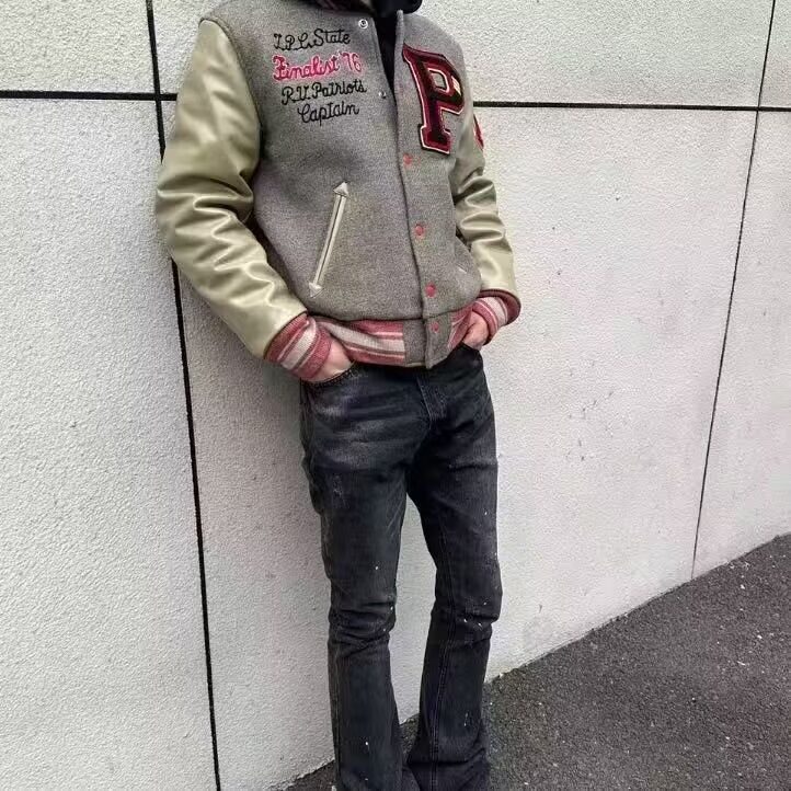 美式复古毛巾绣棒球服外套男女2025早秋新款百搭情侣潮牌夹克上衣，男装夹克，星座1210-1